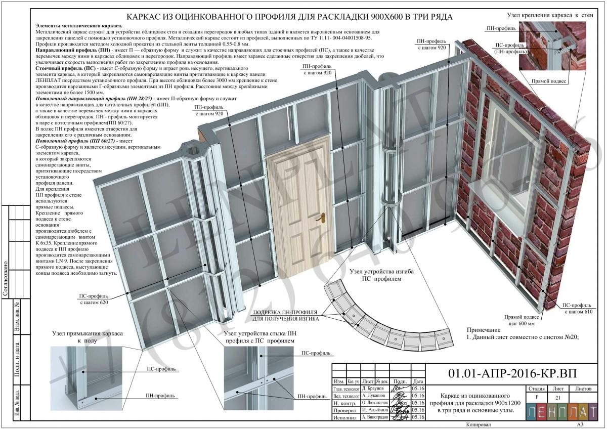 Схема монтажа панелей Криплат